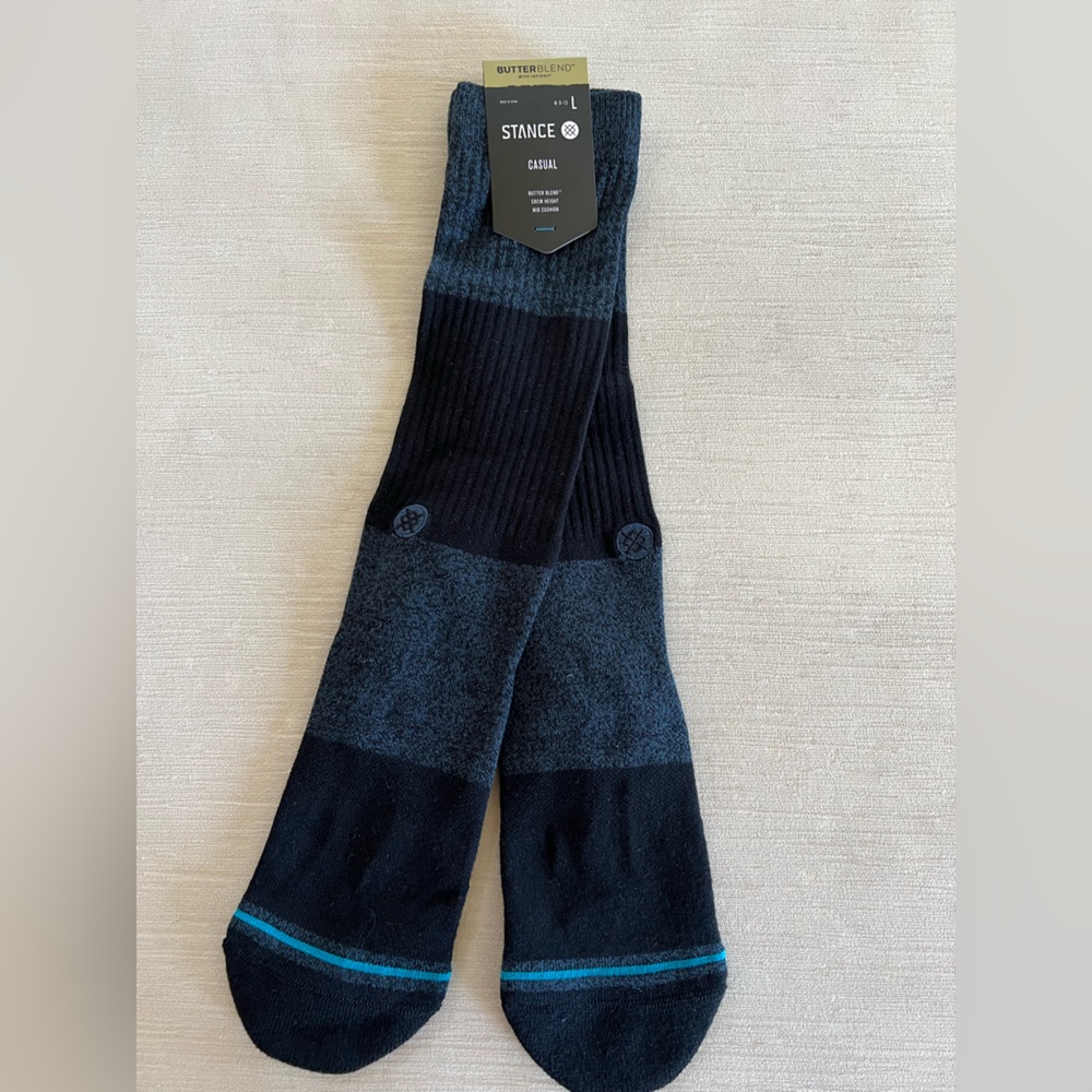 Stance Casual Combed Cotton Blend Mid Cushion Crew Socks with Stripes